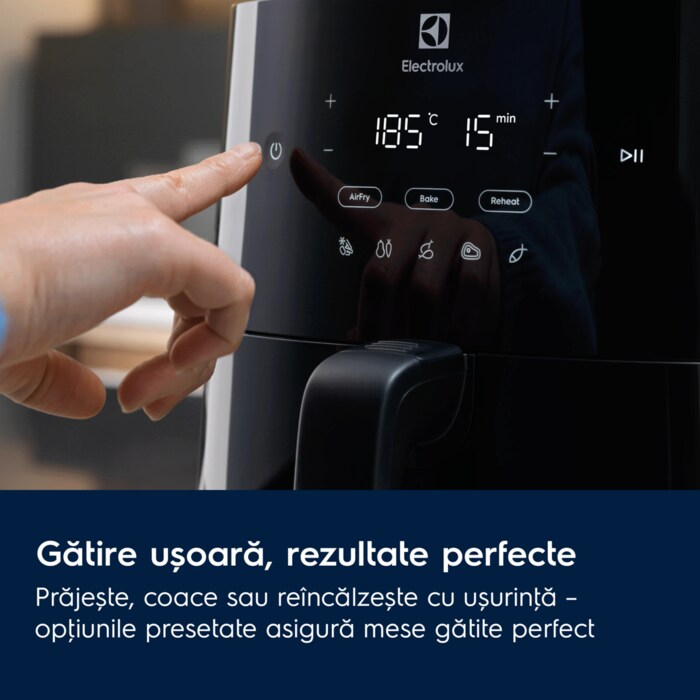 Friteuza cu aer cald Electrolux EAF7B Seria 700, 6.8 L, 1800 W, neagra, design compact [3]