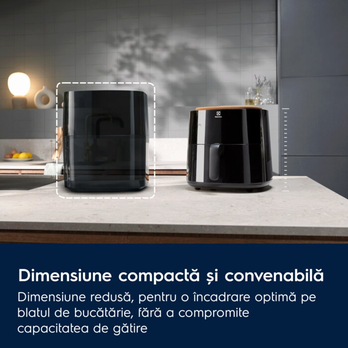 Friteuza cu aer cald Electrolux EAF7B Seria 700, 6.8 L, 1800 W, neagra, design compact [4]