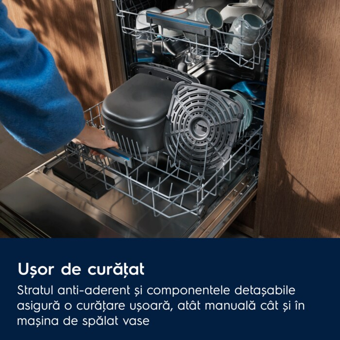 Friteuza cu aer cald Electrolux EAF7SB Seria 700, 6.9 L, 1700 W, neagra, cu functie de abur [7]