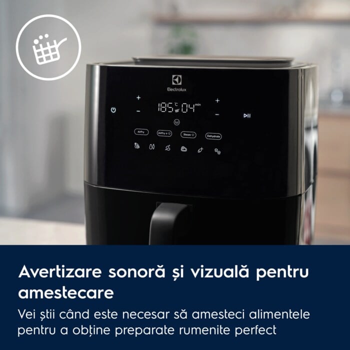 Friteuza cu aer cald Electrolux EAF7SB Seria 700, 6.9 L, 1700 W, neagra, cu functie de abur [9]