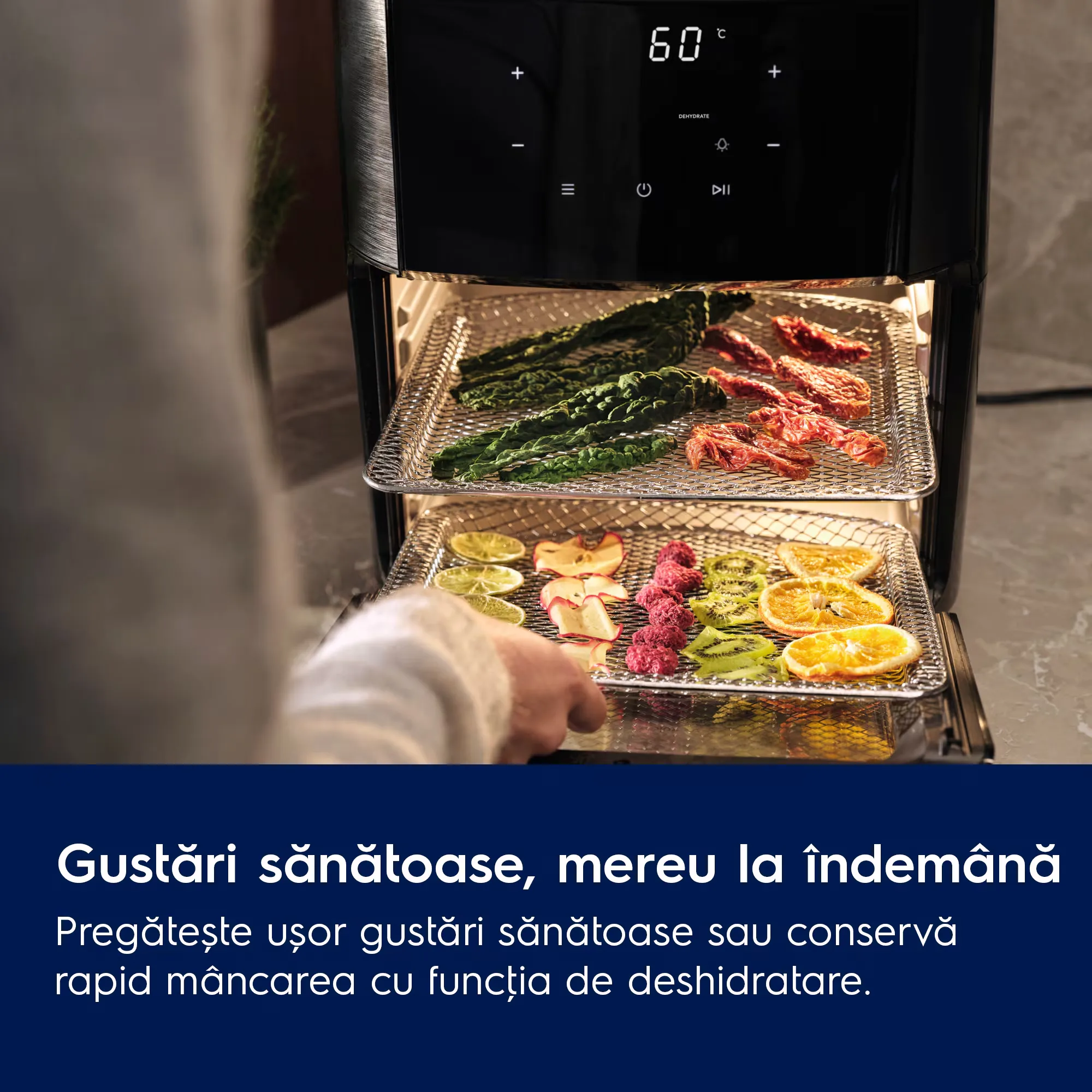 Friteuza cu aer cald Electrolux EAF12B Seria 800, 12 L, 1700 W, neagra, cu rotisor inclus [11]