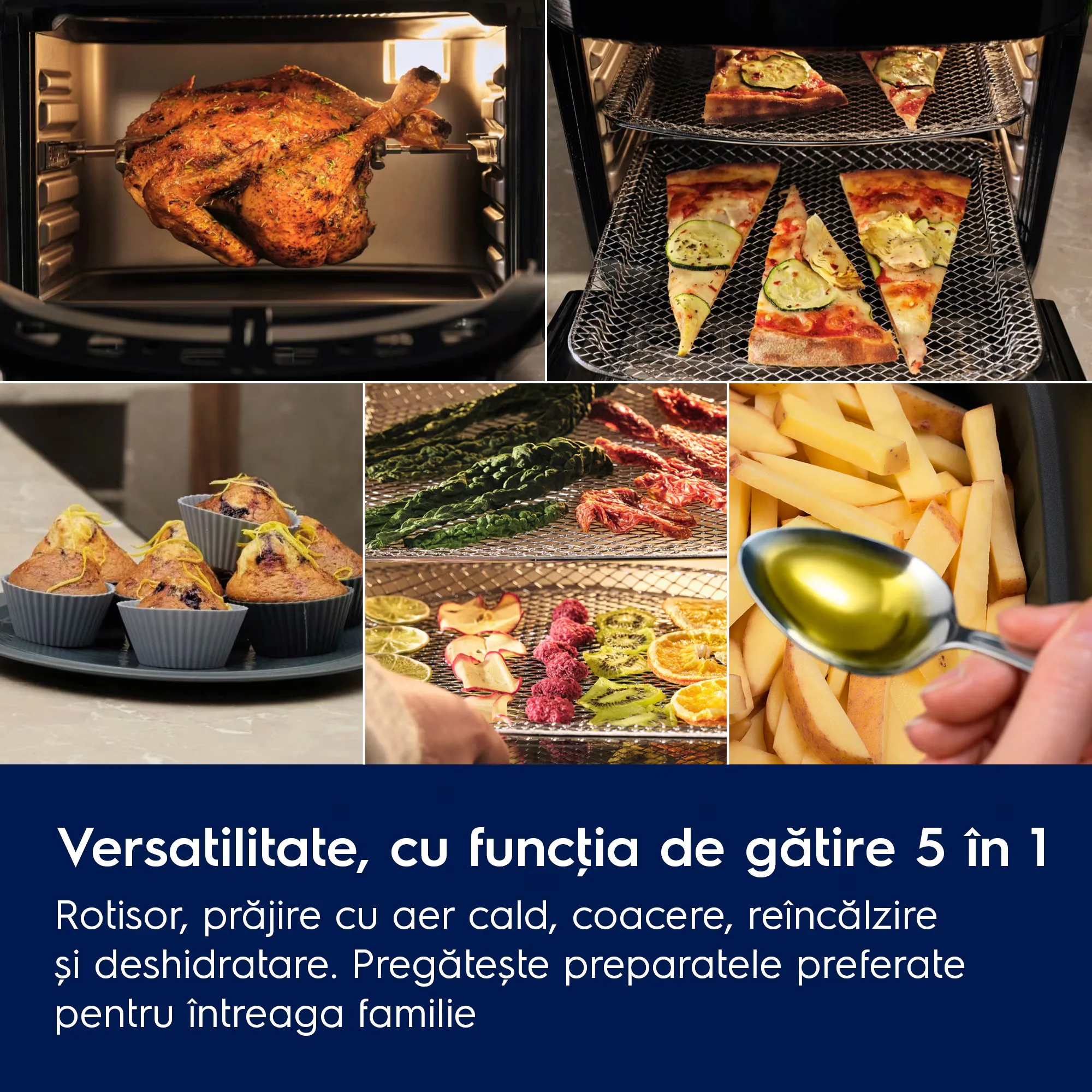 Friteuza cu aer cald Electrolux EAF12B Seria 800, 12 L, 1700 W, neagra, cu rotisor inclus [8]