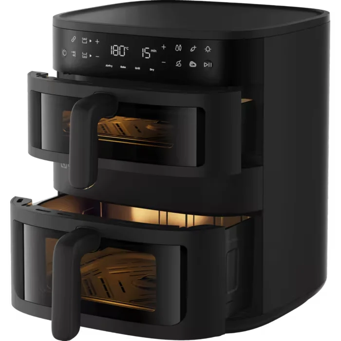 Friteuza cu aer cald Electrolux EAFD11B Seria 800 Dual, 11 L, 2700 W, neagra, cu doua cosuri verticale [2]