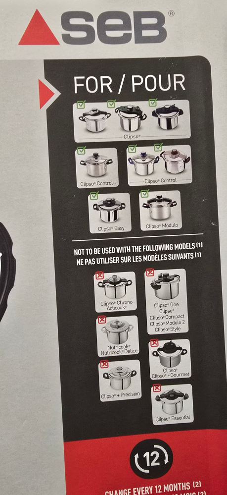 Garnitura Tefal pentru  capac oala Tefal Clipso / Clipso Control / Clipso Control + / Clipso Easy / Clipso Modulo 8L/10L [3]