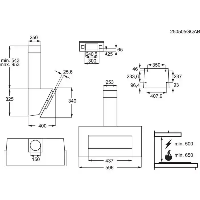 Hota semineu Electrolux LFV326W 60 cm alb design vertical ExtractionTech 600 m3/h [10]