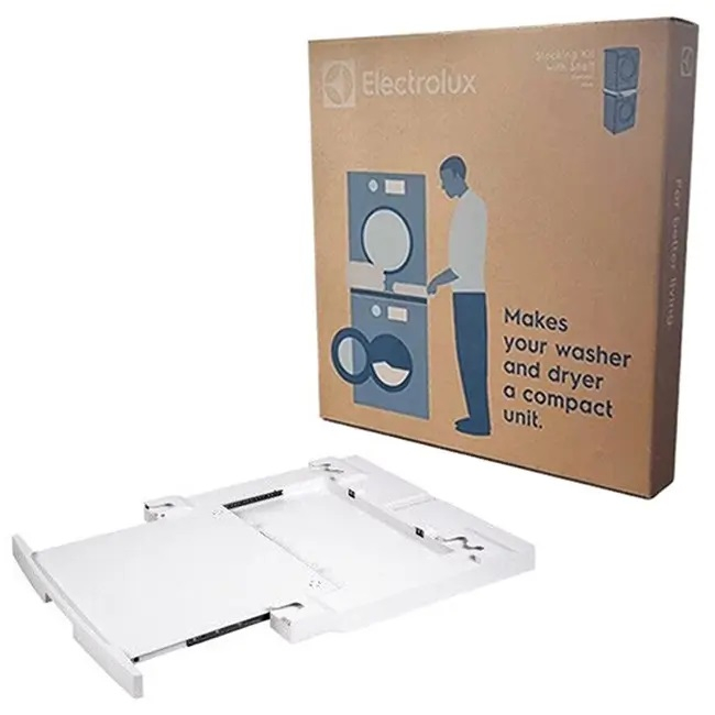Kit Electrolux suprapunere masina de spalat / uscator, cu suport rufe, alb [7]