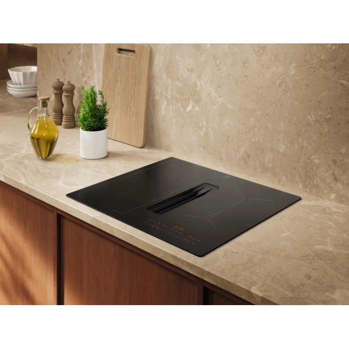 Plita incorporabila cu inductie cu hota integrata Electrolux ECC63410CT ComboHob eXtractor 60 cm negru mat [2]