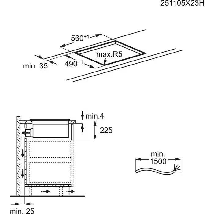 Plita incorporabila cu inductie cu hota integrata Electrolux ECC63410CT ComboHob eXtractor 60 cm negru mat [17]