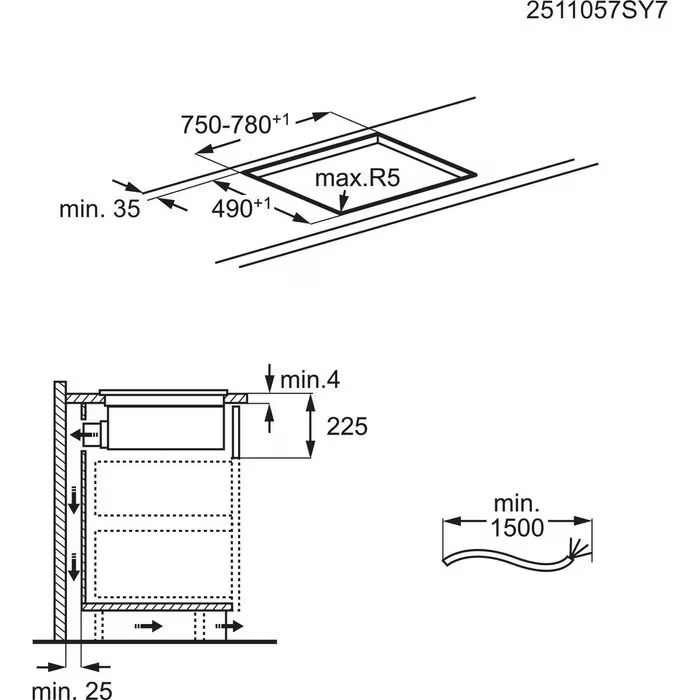 Plita incorporabila cu inductie cu hota integrata Electrolux ECC8549 ComboHob 900 SensePro eXtractor 80 cm negru [15]