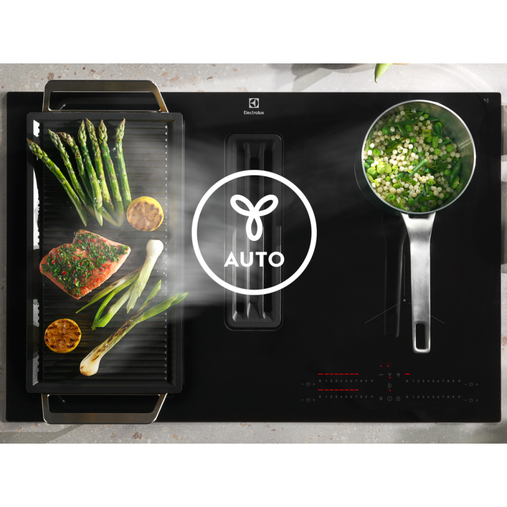 Plita incorporabila cu inductie cu hota integrata Electrolux KCC83443 ComboHob 600 Bridge eXtractor 80 cm negru [5]