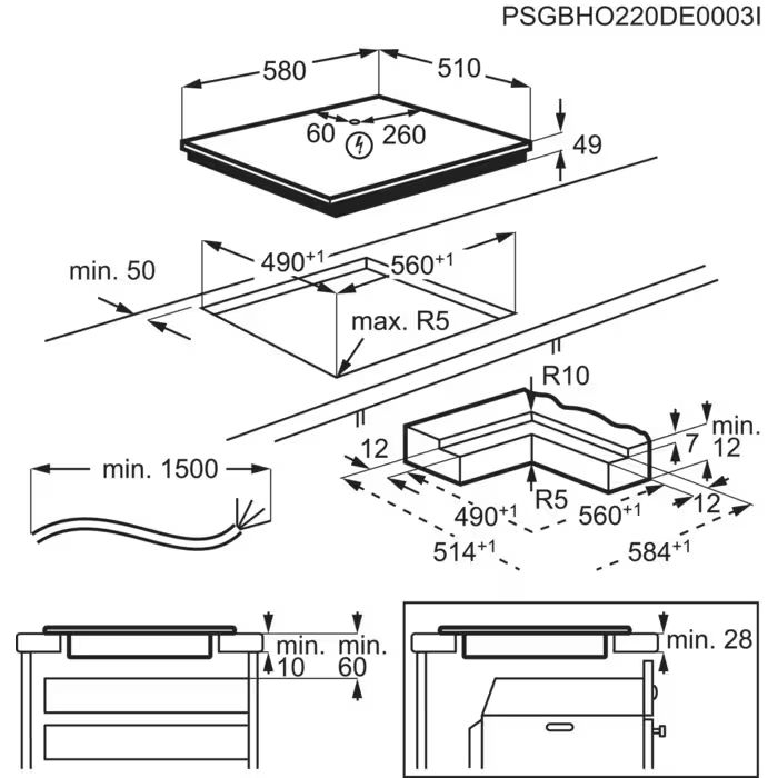 Plita incorporabila cu inductie Electrolux EIS62453IZ SaphirMatt 700 SenseBoil 60 cm Negru mat [21]