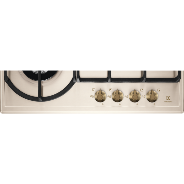 Plita incorporabila pe gaz Electrolux EGH6343RON Rococo 4 arzatoare arzator Wok gratare fonta 60 cm crem [2]