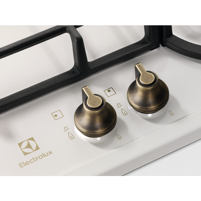 Plita incorporabila pe gaz Electrolux EGH6343RON Rococo 4 arzatoare arzator Wok gratare fonta 60 cm crem [3]