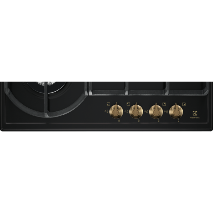 Plita incorporabila pe gaz Electrolux EGH6343ROR Rococo 4 arzatoare arzator Wok gratare fonta 60 cm negru mat [2]