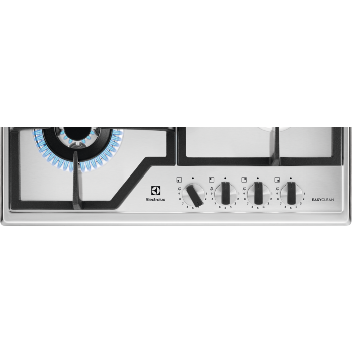Plita incorporabila pe gaz Electrolux KGS64362XX 4 arzatoare arzator Wok gratare fonta 60 cm inox EasyClean [3]
