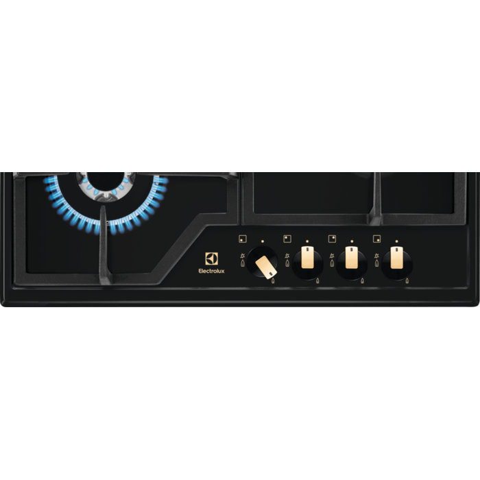 Plita incorporabila pe gaz Electrolux KGS6436RK 4 arzatoare arzator Wok gratare fonta 60 cm negru mat [2]