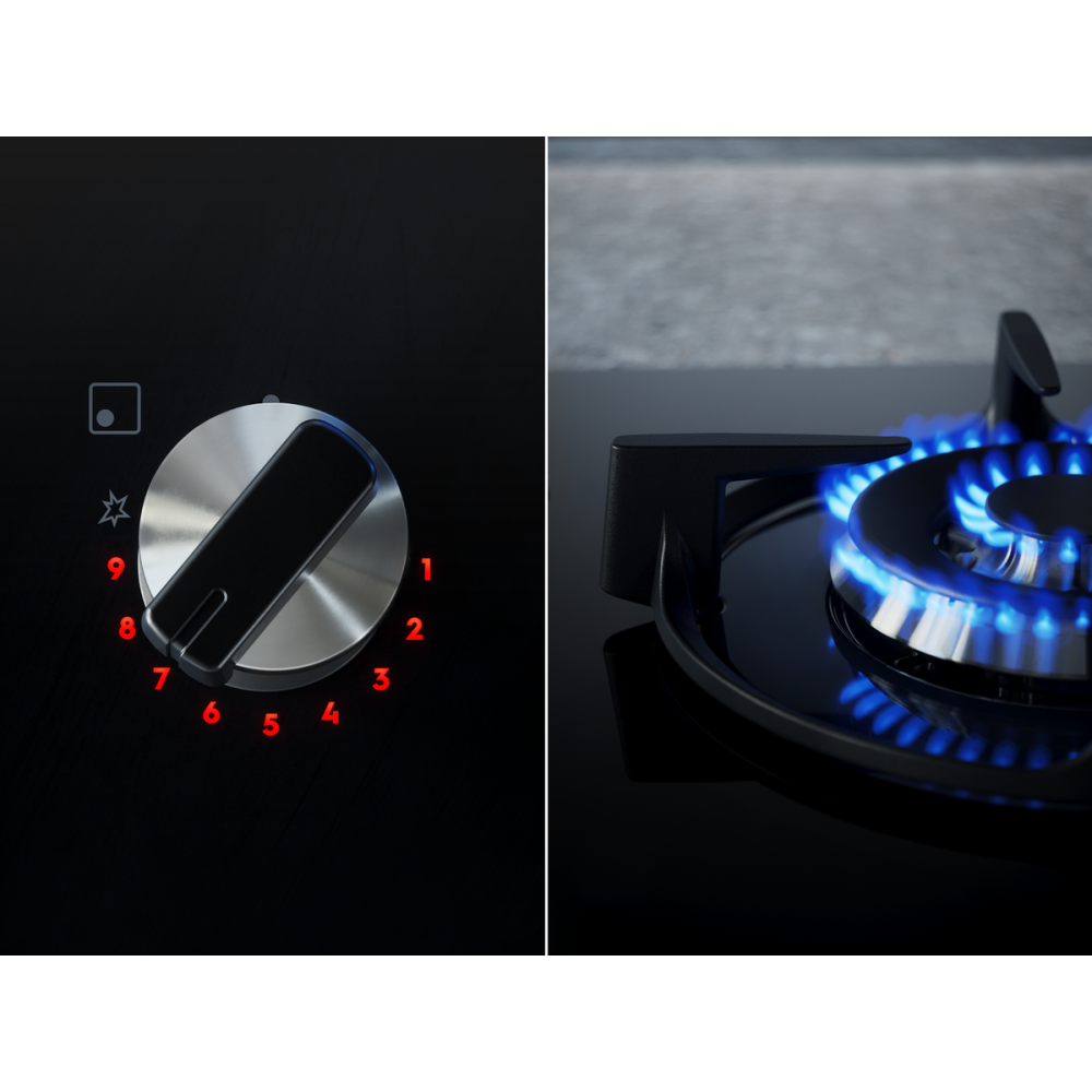 Plita incorporabila pe gaz Electrolux KGS64562SX 4 arzatoare arzator Wok gratare fonta 60 cm inox [4]