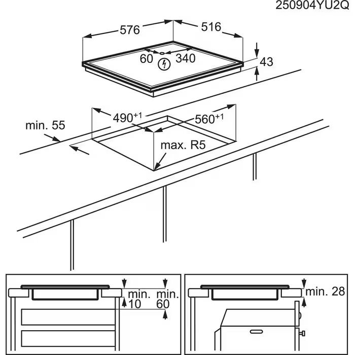 Plita vitroceramica AEG ORN64A02XB Seria 3000 60 cm 4 zone touch negru [7]