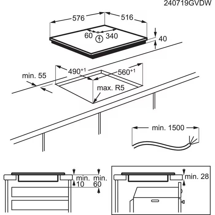 Plita incorporabila vitroceramica Electrolux EHF6240XXK electrica 60 cm negru [8]