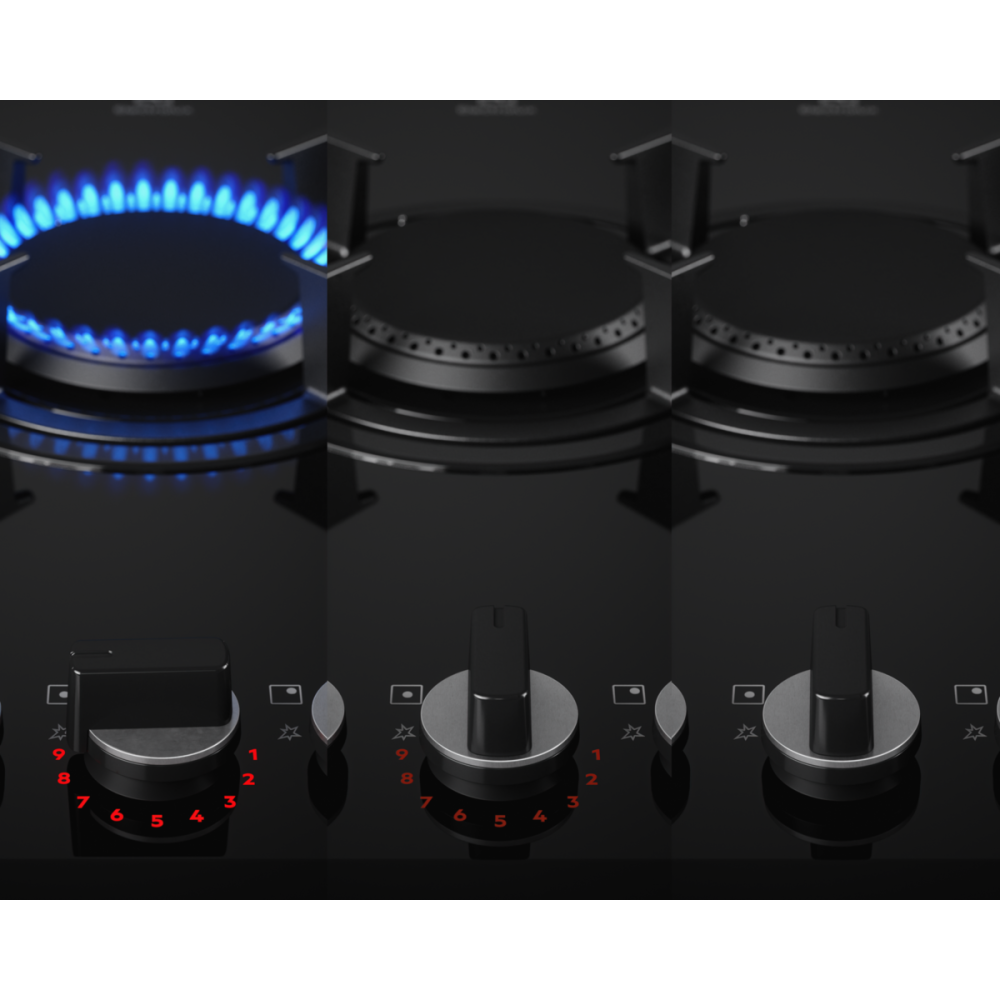 Plita incorporabila vitroceramica pe gaz Electrolux KGG643753K 4 arzatoare 60 cm negru [2]