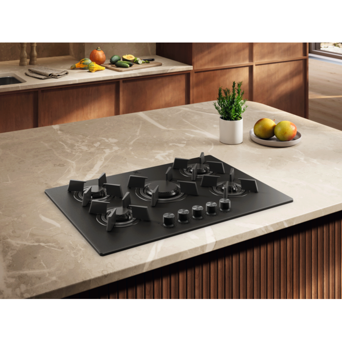 Plita incorporabila vitroceramica pe gaz Electrolux KGG753723L 5 arzatoare 75 cm negru mat [2]