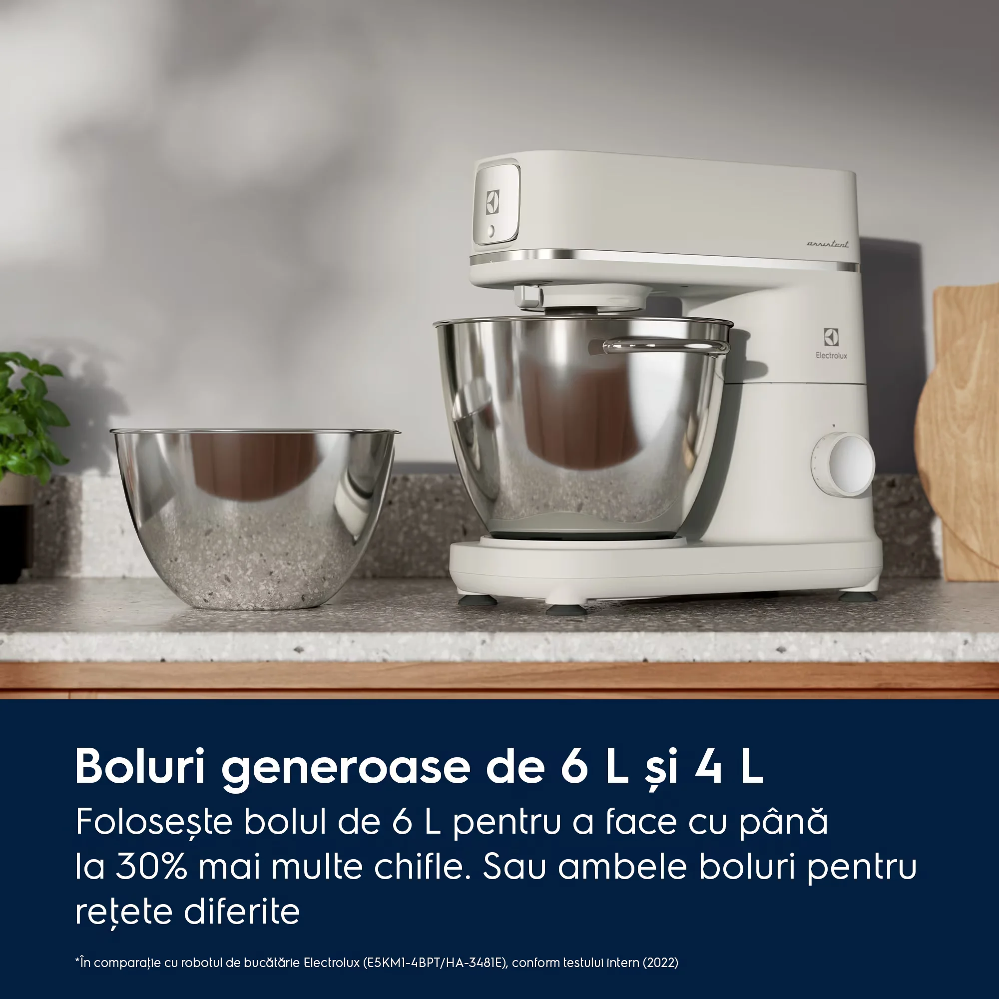 Robot de bucatarie Electrolux E6KM1-4OWT Assistent 700 alb 1200W cu doua boluri din inox [5]