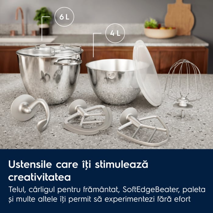Robot de bucatarie Electrolux E6KM1-4PPT Assistent 700 1200W cu doua boluri din inox [3]