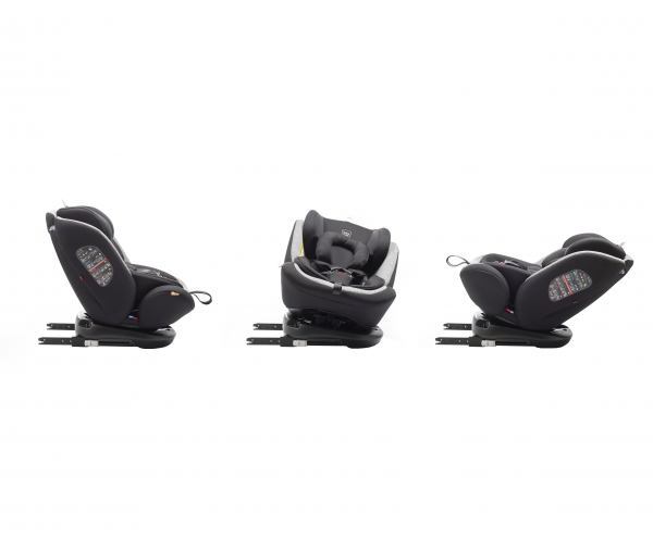 Scaun auto BABYAUTO VOLTA, Isofix, rotatie 360 grade, 0-36 kg, Negru/Gri [5]