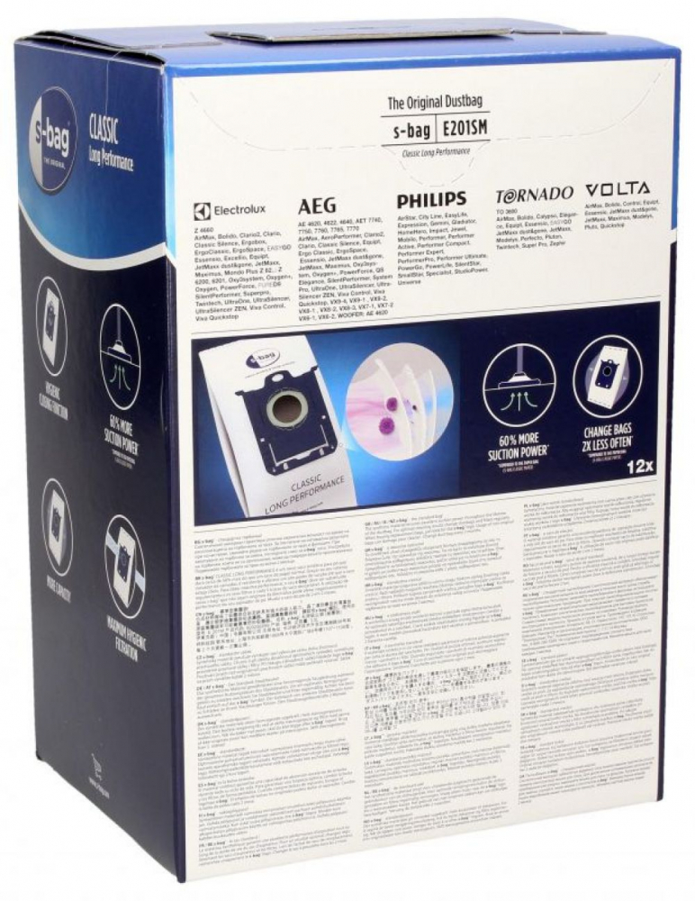 Set 12 saci  S-BAG® compatibil cu Philips/Electrolux Classic Long Performance E201SM [6]