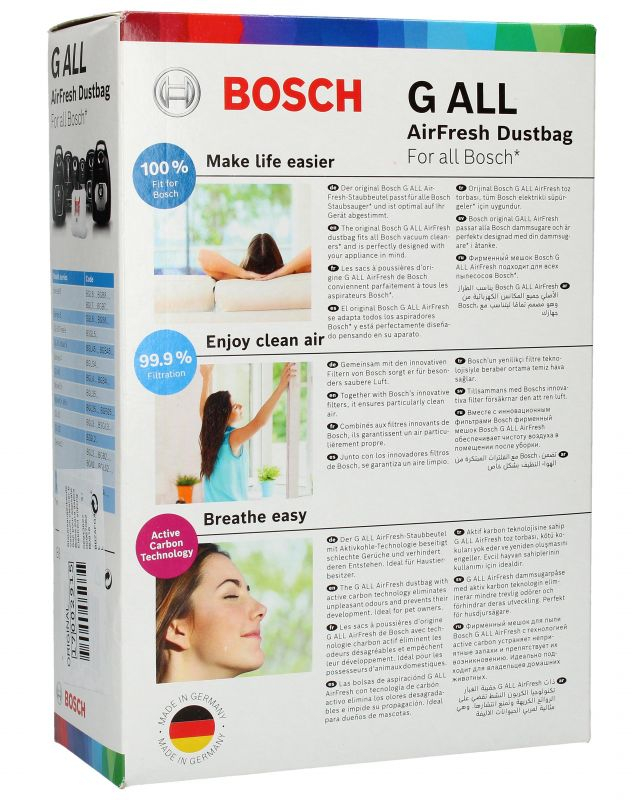 Set 4 saci aspirator Bosch 17002915 AirFresh Tip G ALL cu carbon activ [5]