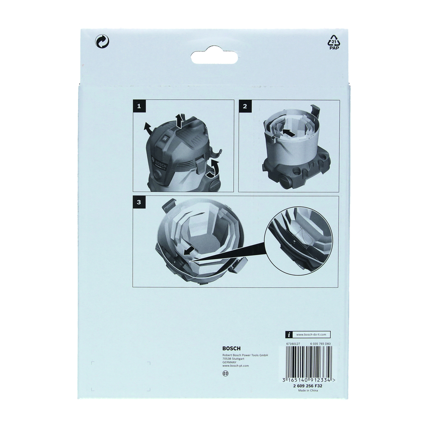Set 5 saci hartie Bosch 2609256F32 pentru aspirator UniversalVac 15 [3]