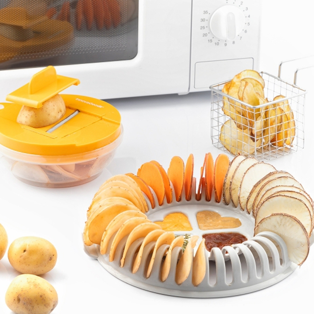 Set pentru chipsuri la cuptorul cu microunde Innovagoods CHIPIT, include feliator cartofi si carte cu retete [8]
