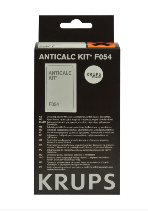 Set solutie decalcifiere Krups F054001A, 2x plicuri decalcifiere, 1x test duritate apa, compatibil cu espressoarele Krups automate si manuale [2]