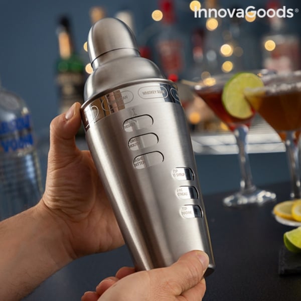 Shaker cu Retete de Cocktailuri Maxer InnovaGoods, 500 ml [1]