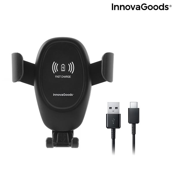 Suport auto InnovaGoods, cu incarcare wireless, Fast Charge 10W, 4"-6" [8]