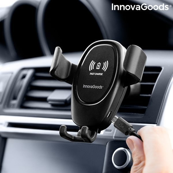 Suport auto InnovaGoods, cu incarcare wireless, Fast Charge 10W, 4"-6" [4]