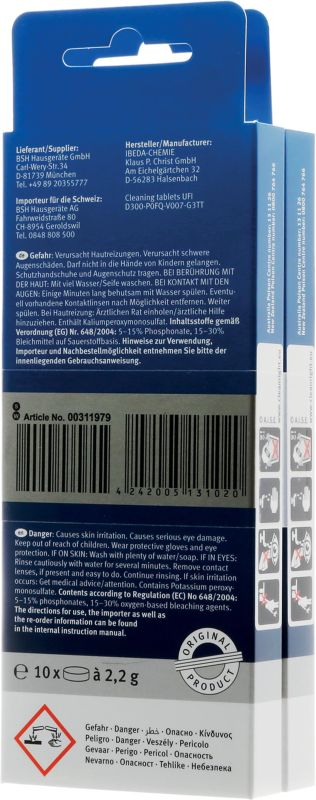 Tablete curatare espressor Bosch Siemens 00312503, 20 bucati [3]