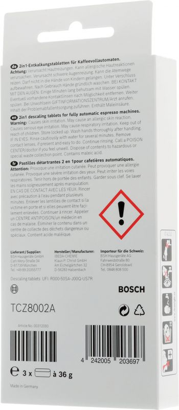 Tablete decalcifiere Bosch TCZ8002A 00312093 pentru espressor [2]