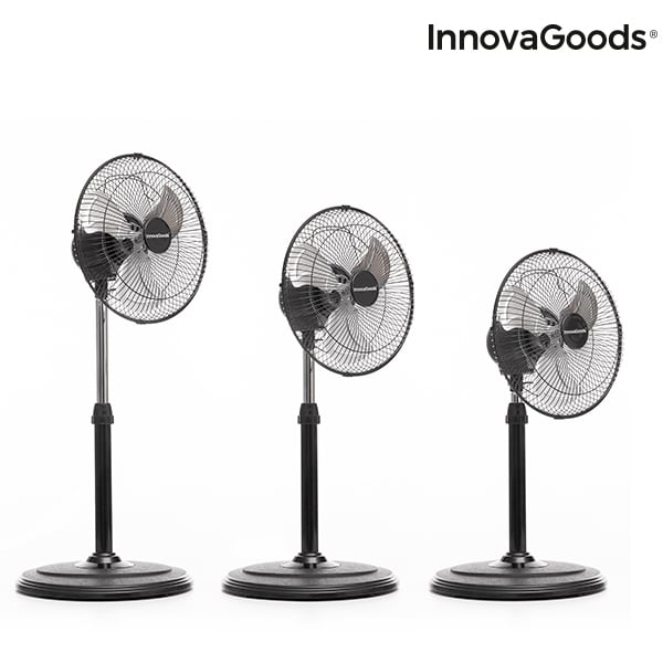 Ventilator cu picior, InnovaGoods, oscilant, 60W, negru [4]