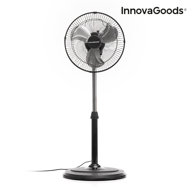 Ventilator cu picior, InnovaGoods, oscilant, 60W, negru [5]