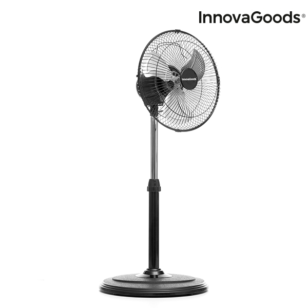 Ventilator cu picior, InnovaGoods, oscilant, 60W, negru [3]