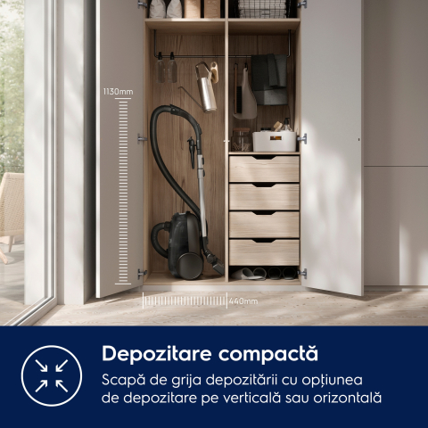 Aspirator cu sac Electrolux Clean 600 EB61C1OG verde ocean, perie DustMagnet Silent, filtru HEPA, sac 3.5L [3]