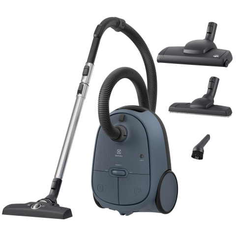 Electrocasnice - Aspirator cu sac Electrolux Clean 600 EB61C4DB albastru denim, perie DustMagnet Silent, filtru HEPA, sac 3.5L