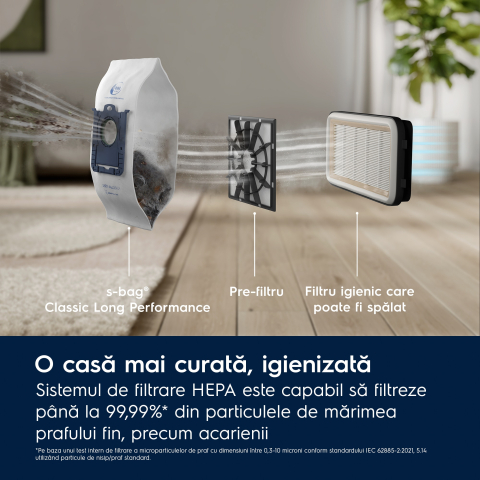 Aspirator cu sac Electrolux Seria 300 EB31C1UG gri urban, filtru HEPA, perie DustPro, sac 3L [5]