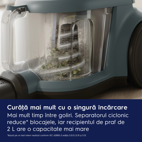 Aspirator fara sac Electrolux Seria 300 EL31C1LDB Albastru Denim cu filtru HEPA si perie CombiFloor [3]