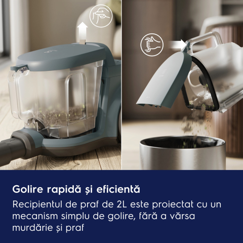 Aspirator fara sac Electrolux Seria 300 EL31C1LDB Albastru Denim cu filtru HEPA si perie CombiFloor [2]