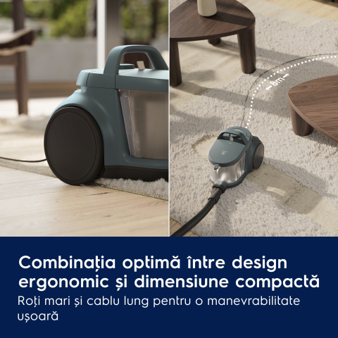 Aspirator fara sac Electrolux Seria 300 EL31C1LDB Albastru Denim cu filtru HEPA si perie CombiFloor [1]