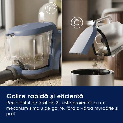 Aspirator fara sac Electrolux Seria 500 EL51C1LDB Albastru Denim cu filtru HEPA si perie AllFloor [2]