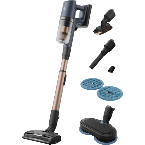 Aspiratoare - Aspirator vertical fara fir Electrolux Seria 800 EP82H25WET, 25V, perie mop, albastru