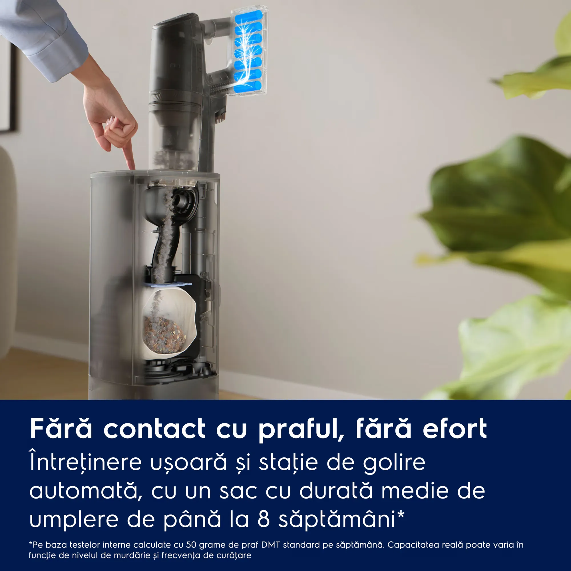 Aspirator vertical fara fir Electrolux Seria 800 EP83HB25UV, statie golire automata, 25V, alb scoica [5]